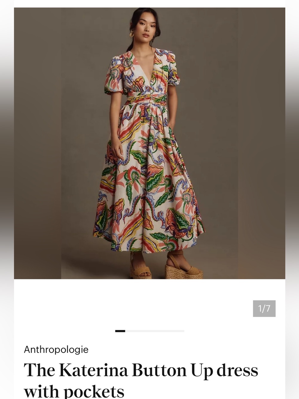 Anthropologie Katerina Midi Dress in Multi Floral.. only worn once 💯